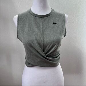 Nike Women's Gray Twist Front Crop Top